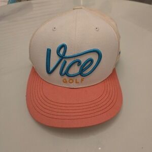 Vice Golf Hat Adjustable Orange Blue Golf Cap